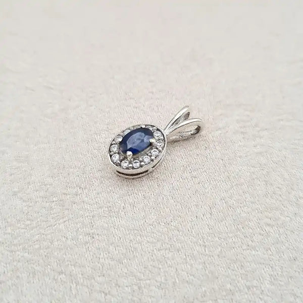Pendentif saphir rhodié "PI1281.S"