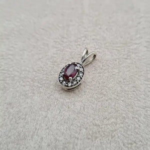 Pendentif grenat rhodié "PI1282.G"