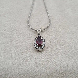 Pendentif grenat rhodié "PI1282.G"