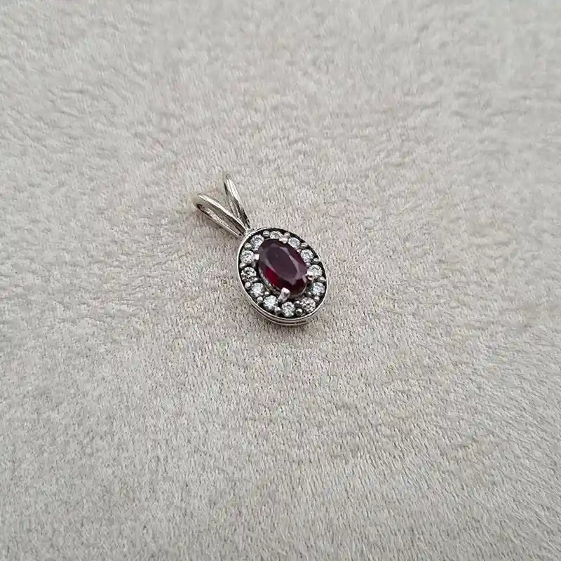 Pendentif grenat rhodié "PI1282.G"