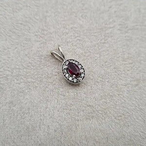 Pendentif grenat rhodié "PI1282.G"