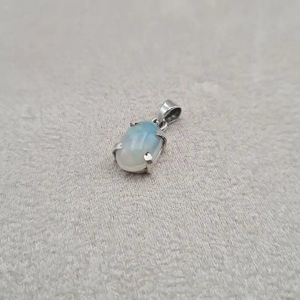 Pendentif opale rhodié "PI1283"