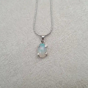 Pendentif opale rhodié "PI1283"