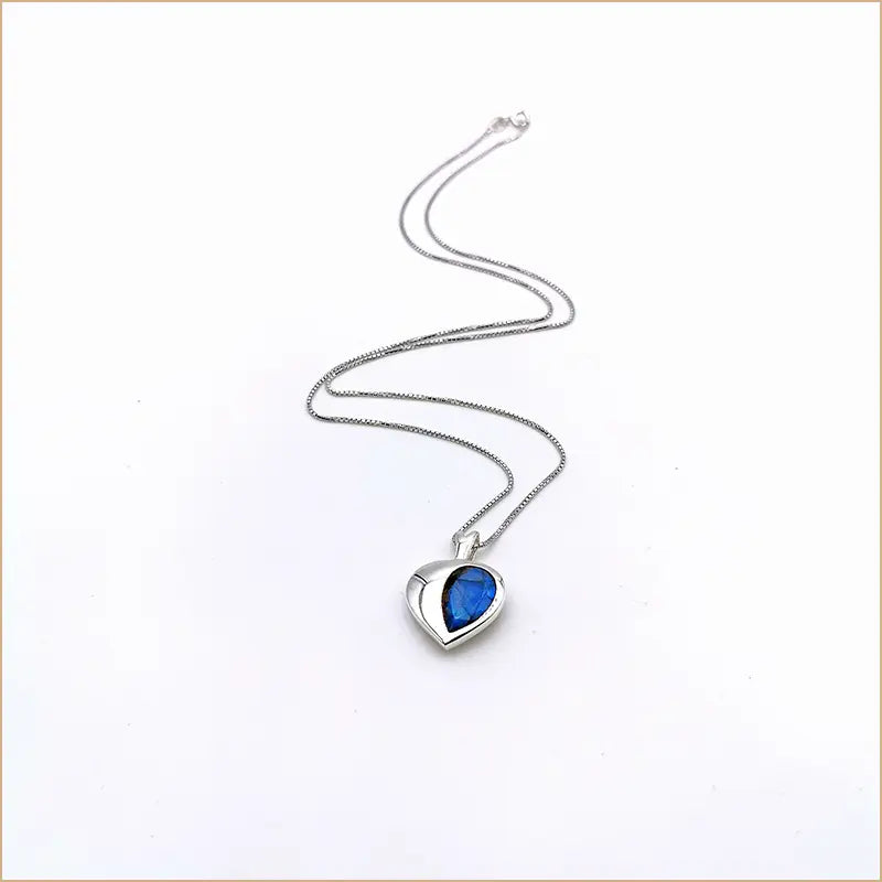 Pendentif labradorite demi-coeur "PI1066.L"