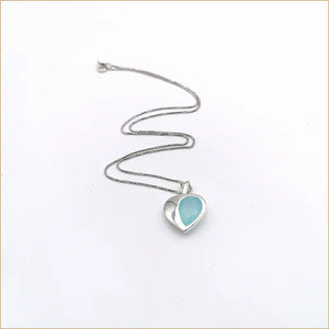 Pendentif calcédoine demi-coeur "PI1066.B"