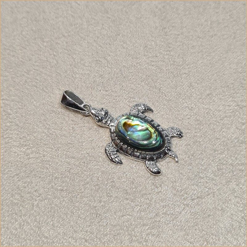 Pendentif tortue en nacre abalone "PN1022.A"