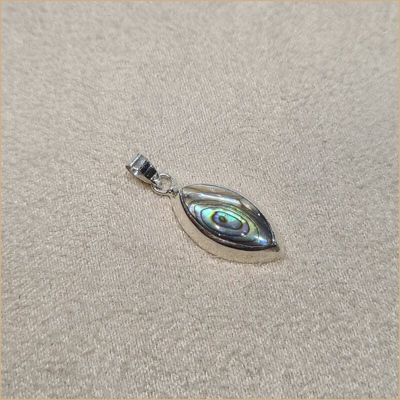 Pendentif marquise en nacre abalone "PN1031.A"