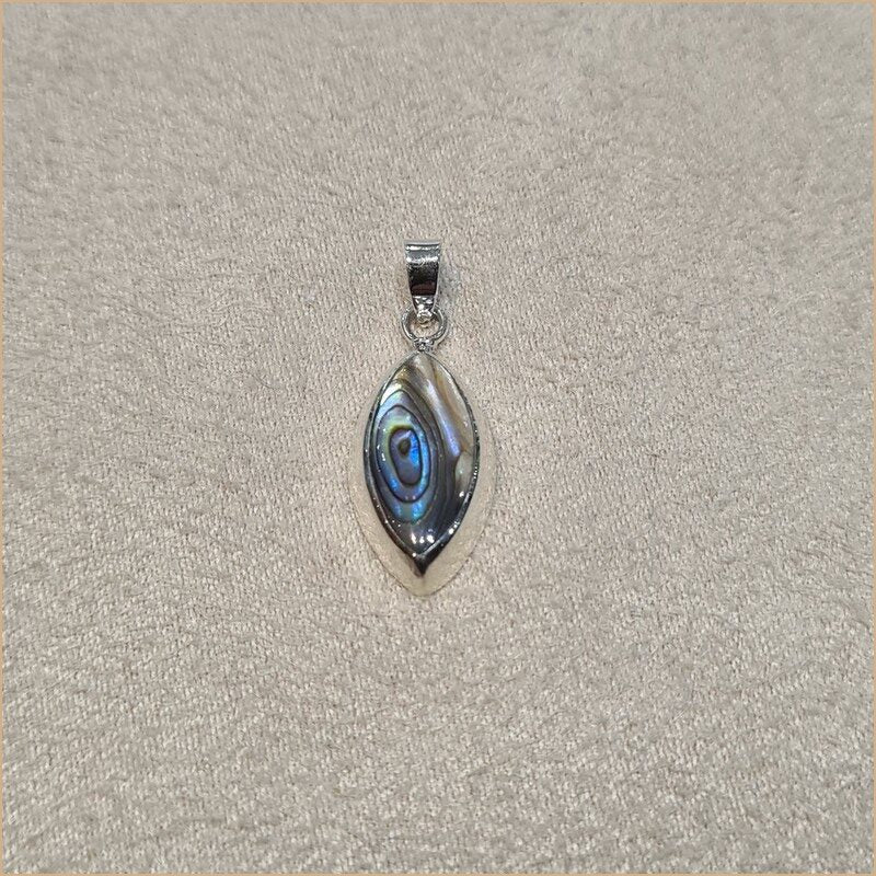 Pendentif marquise en nacre abalone "PN1031.A"