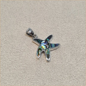 Pendentif étoile de mer en nacre abalone "PN1039.A"