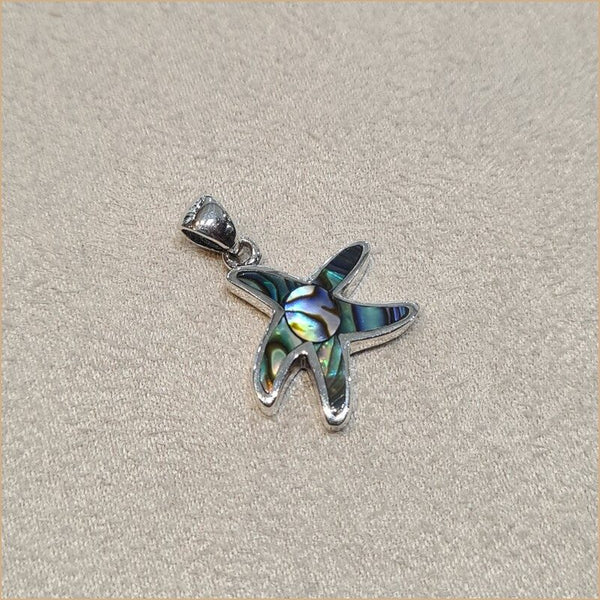 Pendentif étoile de mer en nacre abalone "PN1039.A"