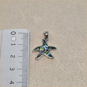 Pendentif étoile de mer en nacre abalone "PN1039.A"
