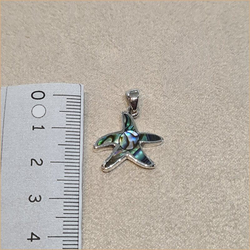 Pendentif étoile de mer en nacre abalone "PN1039.A"