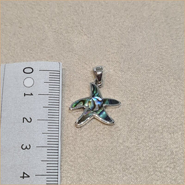 Pendentif étoile de mer en nacre abalone "PN1039.A"