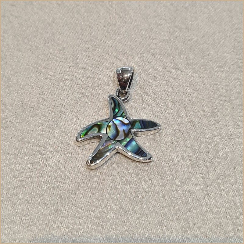 Pendentif étoile de mer en nacre abalone "PN1039.A"