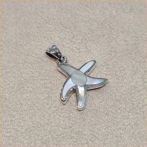 Pendentif étoile de mer en nacre blanche "PN1039.W"