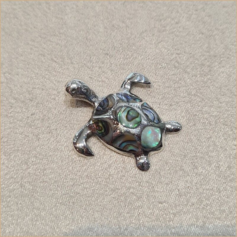 Pendentif tortue en nacre abalone "PN1042.A"