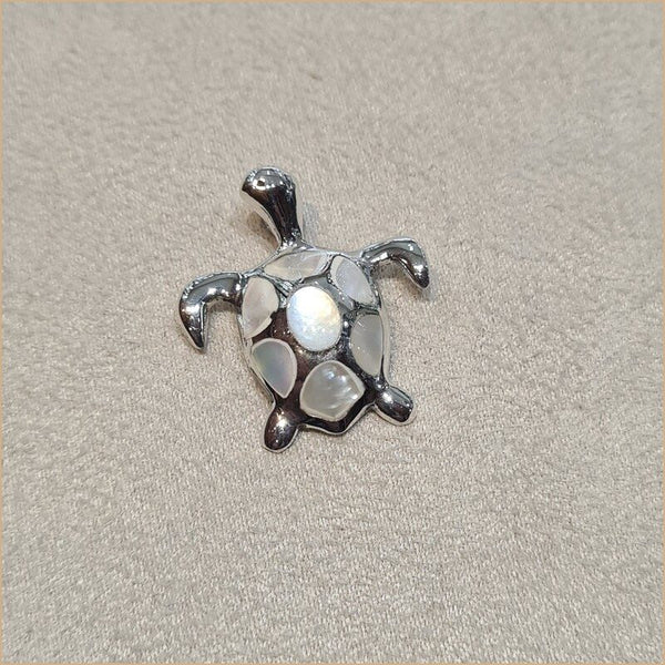 Pendentif tortue en nacre blanche "PN1042.W"