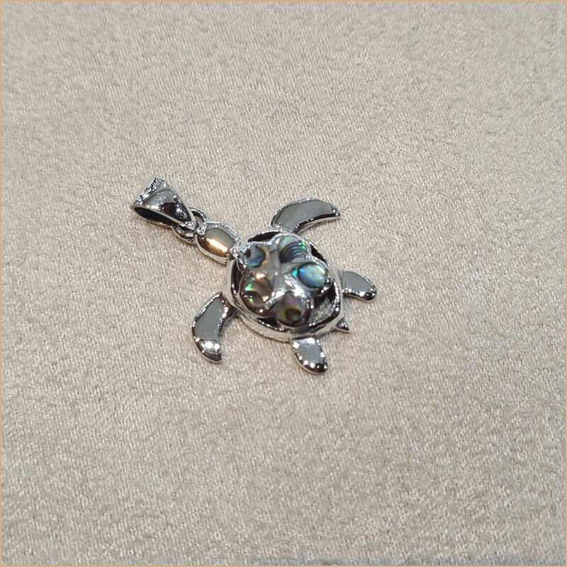 Pendentif tortue en nacre abalone "PN1043.A"