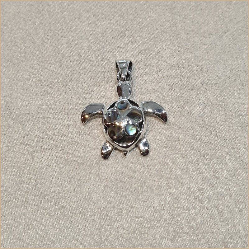 Pendentif tortue en nacre abalone "PN1043.A"