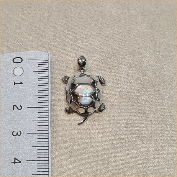 Pendentif tortue en nacre blanche "PN1044.W"