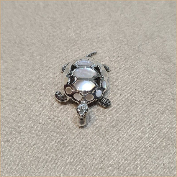 Pendentif tortue en nacre blanche "PN1044.W"
