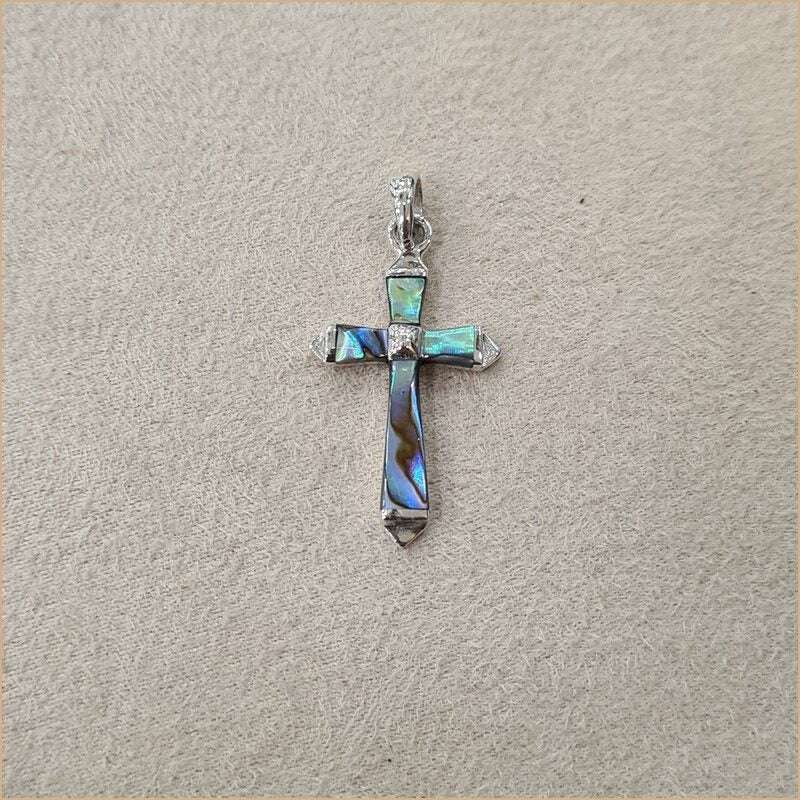 Pendentif en croix en abalone "PN1076.A"