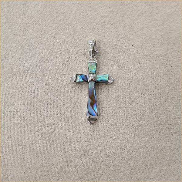 Pendentif en croix en abalone "PN1076.A"