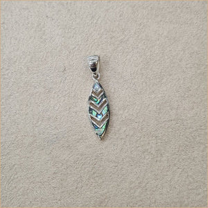 Pendentif plume géométrique en abalone "PN1101.A"