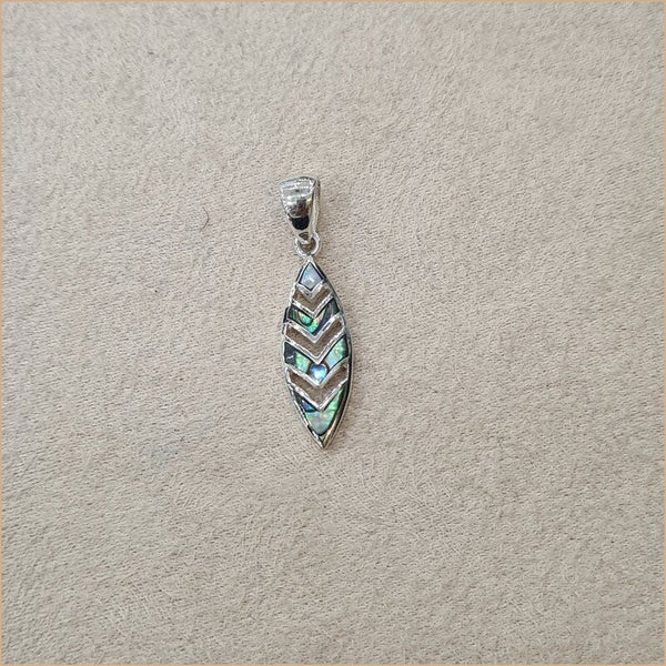 Pendentif plume géométrique en abalone "PN1101.A"