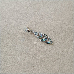 Pendentif plume géométrique en abalone "PN1101.A"