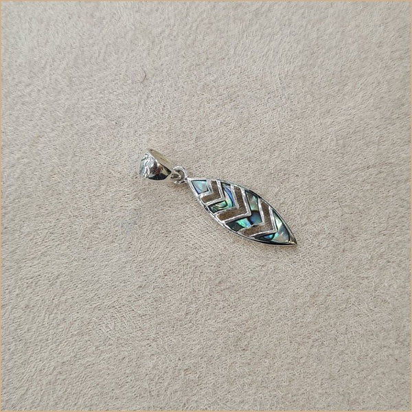 Pendentif plume géométrique en abalone "PN1101.A"
