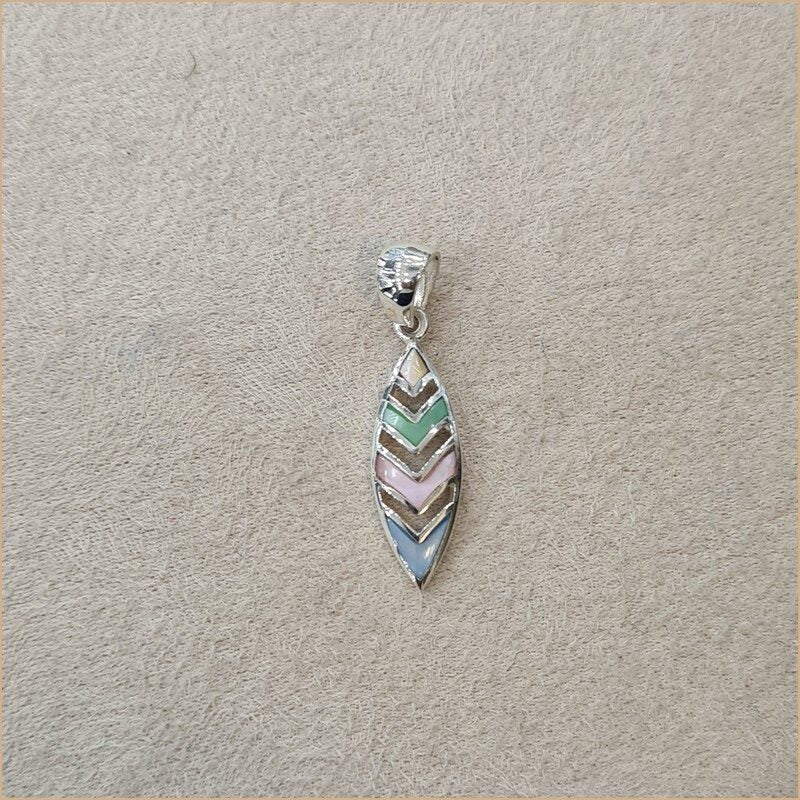 Pendentif plume géométrique en multicolore "PN1101.M"