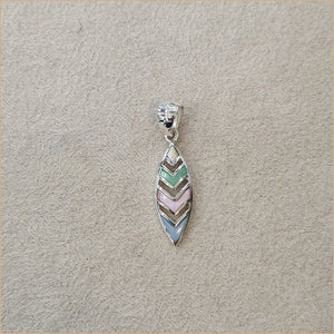 Pendentif plume géométrique en multicolore "PN1101.M"