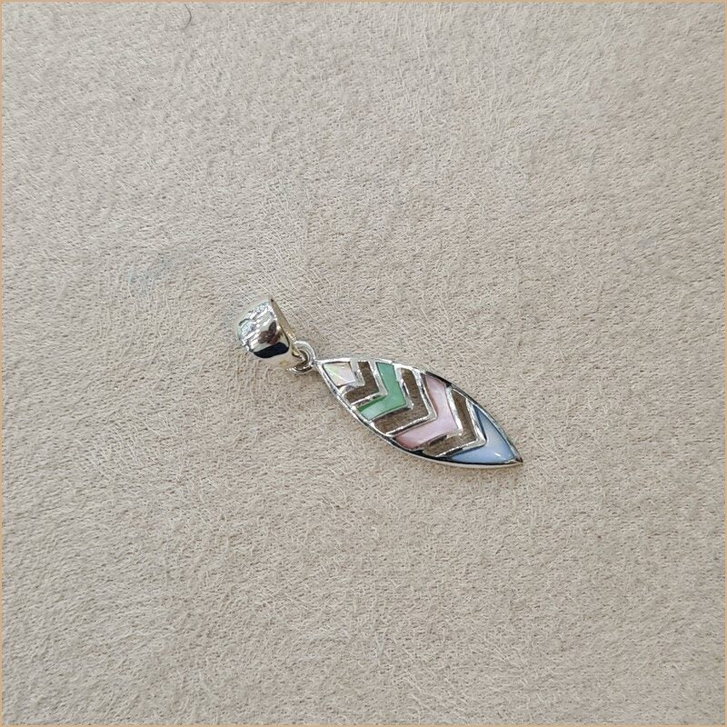 Pendentif plume géométrique en multicolore "PN1101.M"
