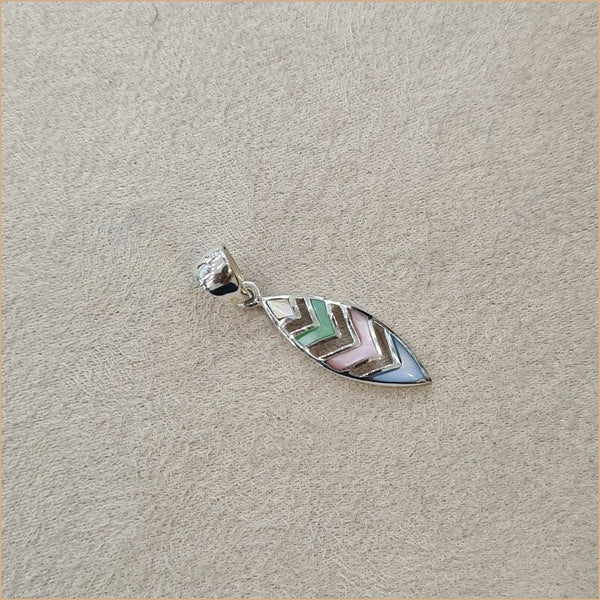 Pendentif plume géométrique en multicolore "PN1101.M"