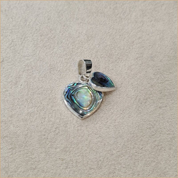 Pendentif double coeur en abalone "PN1108.A"