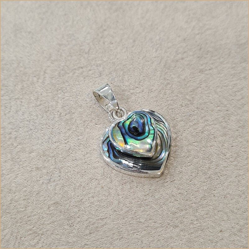 Pendentif double coeur en abalone "PN1108.A"