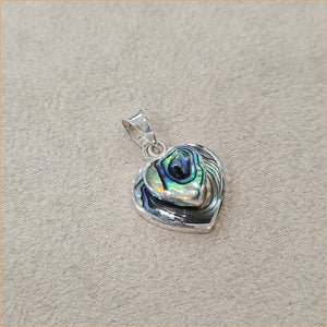 Pendentif double coeur en abalone "PN1108.A"