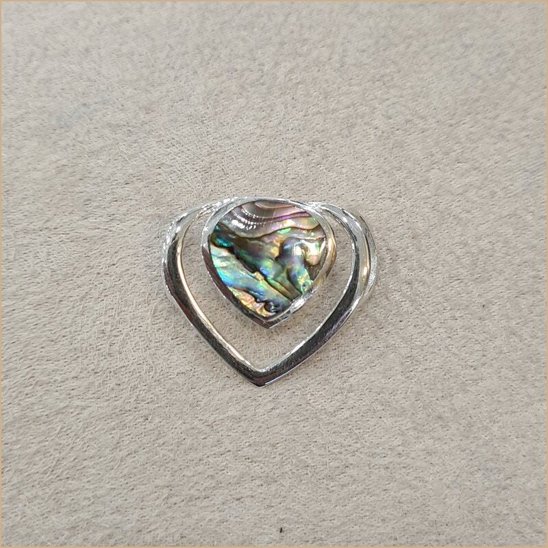 Pendentif double coeur en abalone "PN1109.A"