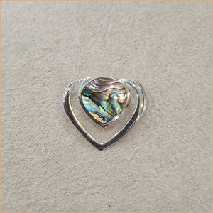 Pendentif double coeur en abalone "PN1109.A"
