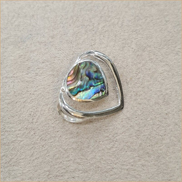 Pendentif double coeur en abalone "PN1109.A"