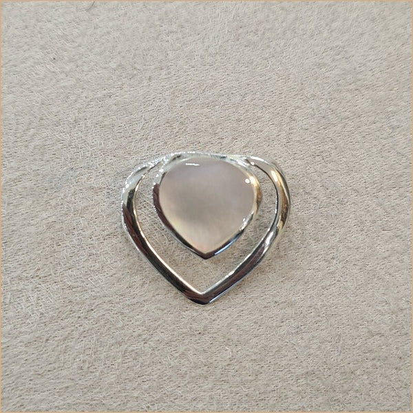 Pendentif double coeur en nacre blanche "PN1109.W"