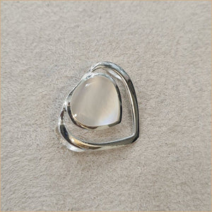 Pendentif double coeur en nacre blanche "PN1109.W"