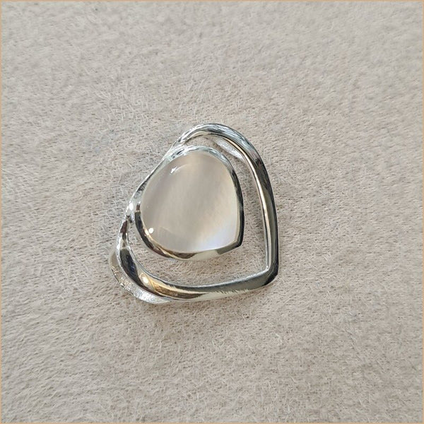 Pendentif double coeur en nacre blanche "PN1109.W"