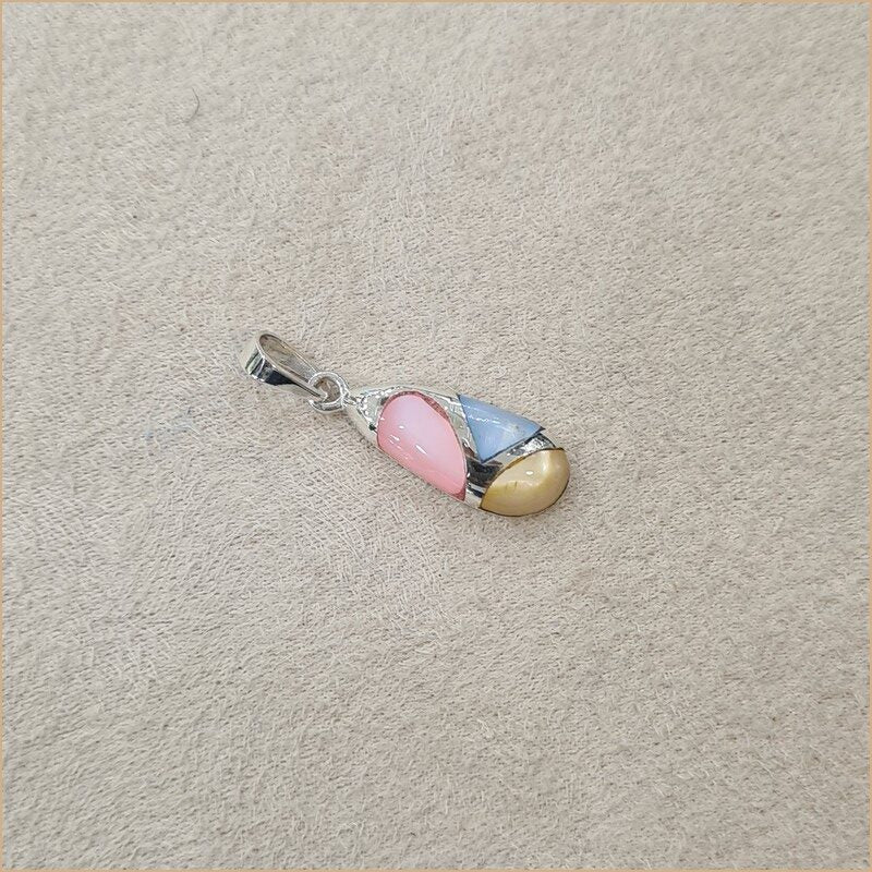 Pendentif goutte en nacre multicolore "PN1110.M"