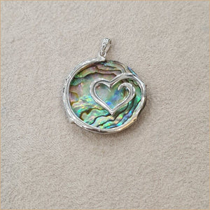 Pendentif recto verso en abalone "PN1112.A"