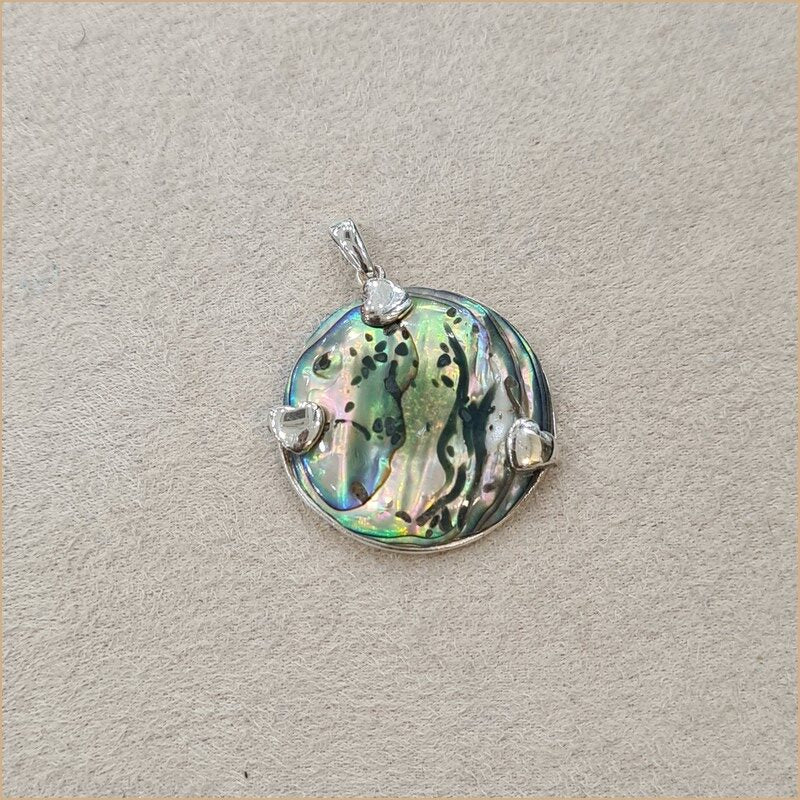 Pendentif recto verso en abalone "PN1112.A"