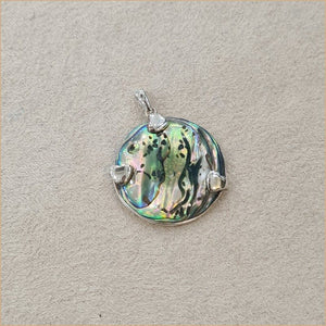 Pendentif recto verso en abalone "PN1112.A"