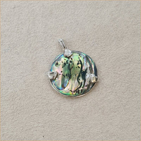 Pendentif recto verso en abalone "PN1112.A"