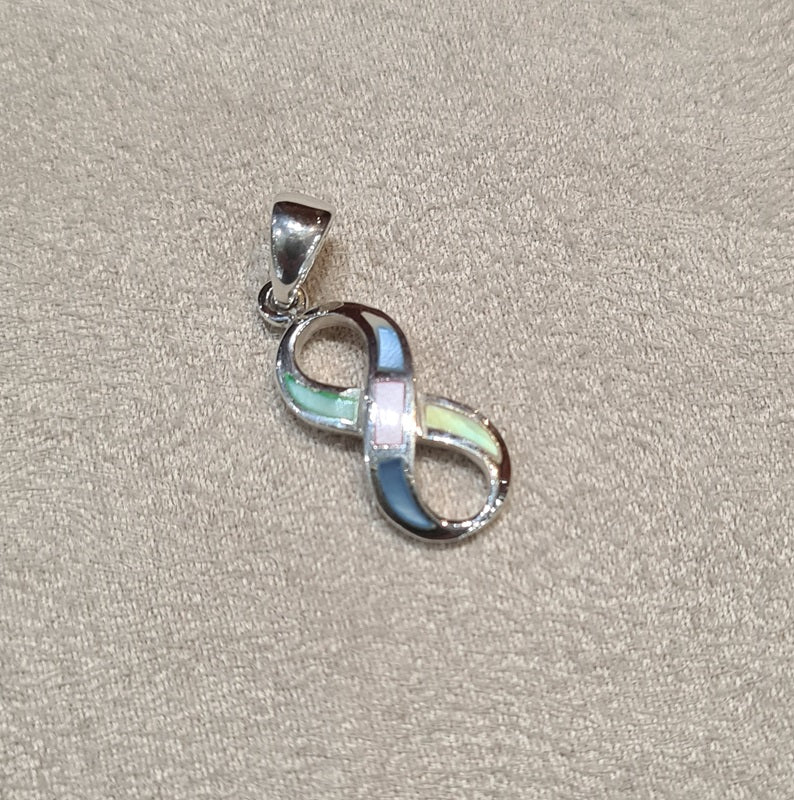 Pendentif infini en nacre multicolore "PN300.M"